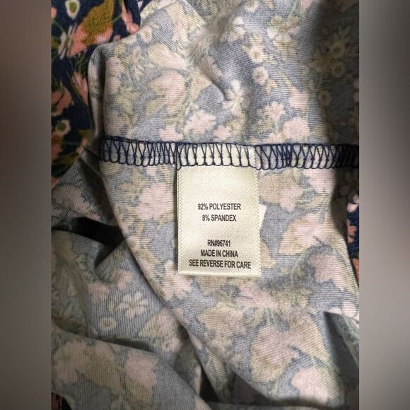 Self Esteem Women's Size Medium Blue Floral Top Blouse Long Sleeve Shirt BP0803 - Picture 7 of 7